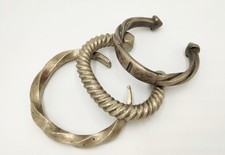 Antique African Bangles Slave Bracelets Manilla Currency Early 20th Century x 3 picture
