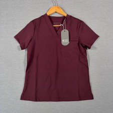 Figs Sona Scrub Top Womens Small Red Formx Slim Nurse Technical V Neck NEW picture