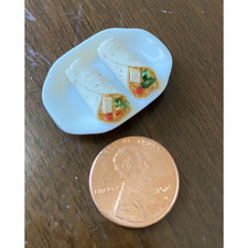 Dollhouse Miniature Artisan Made Sculpted Chicken Burrito Mexican Food picture