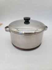Revere Ware Stainless Steel Stock Pot Copper Bottom 6 Qt With Lid Vintage picture