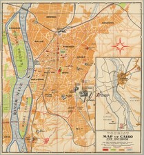 c. 1935 Albert Otto 'Tourist Map of Cairo [Egypt] and Environs' - Pictorial Map picture