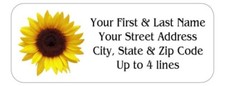 150 Sunflower Mailing Return Address Labels Personalized  1 x 2 5/8 in. picture