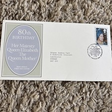 GB STAMPS FDC 80th BIRTHDAY OF QUEEN ELIZABETH THE QUEEN MOTHER 1980 picture