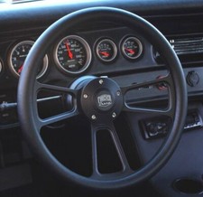 350mm Universal Black Steering Wheel Car Ford Chevy Muscle C10 Half Wrap Hot Rod picture