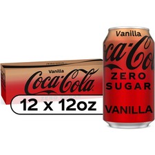 Coca-Cola Vanilla Zero Sugar Coke Zero Vanilla Sod, 12 fl oz, 12 Pack Cans picture