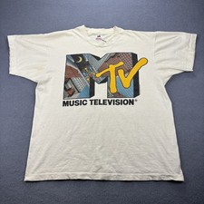 Vintage 90’s 1991 MTV Music Television T-Shirt Men’s XL Distressed RARE Single  picture