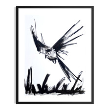Original Bird 9x12 Abstract Expressionist Acrylic Painting Paper Signed Wall Art picture