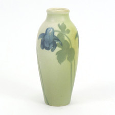 Rookwood Pottery matte glaze floral vellum columbine vase 1905 arts & crafts picture