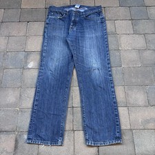 Patagonia Jeans Mens Organic Cotton Relaxed Fit Blue Denim Size 34x30 FLAWS picture