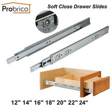 Probrico Soft Close Full Extension Drawer Slides Ball Bearing Side or Rear Mount picture