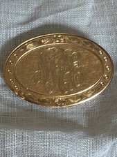 Antique LeStage jewelers 12K G.F. Monogrammed oval brooch picture