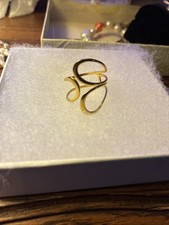 Vintage Estate Solid 20K Yellow Gold Abstract Bypass Loop Ring – 2 Grams