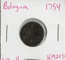 Coin Papal States (Bologna) 1 Quattrino 1754 KM225 picture