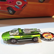 Vintage 1969 Hot Wheels Redline HAIRY HAULER Apple Green Spectraflame W/ Button picture