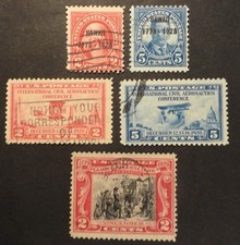 SCOTT #647-648, 649-650, 651 USED 1928-1929 ISSUE STAMPS picture
