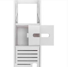 Wood Plastic Panel Bathroom Shelf - White picture