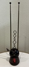HTF TV Antenna Vintage Rabbit Ears Space Age 2ft brass whips picture