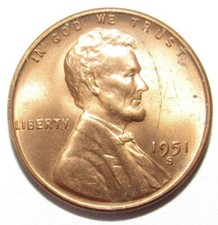 ✅ 1951 S Lincoln Wheat Cent GEM BU 1c BRILLIANT UNCIRCULATED From OBW Roll picture