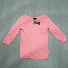 Nwt Worthington Blouse Women Size Small Pink Ruched 3/4 Sleeve Cotton Blend  picture