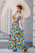 Trashy Diva Summer Love Jumpsuit 14 Tutti Fruity Cherry Print Pin Up Rockabilly picture