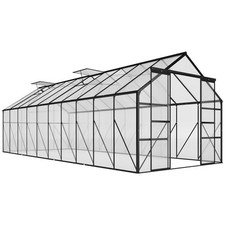 Walk-in Garden Greenhouse Kit with Vent, Rain Gutter and Door picture