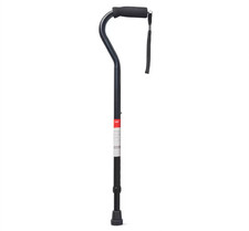 Mobility Aluminum Offset Handle Cane with Foam Handle, Adjustable Height, Black picture