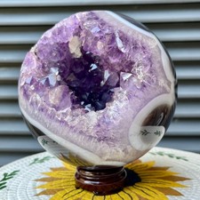 9.9 lb  Natural Amethyst Geode Sphere Crystal Druzy Ball Gift Display Decor picture