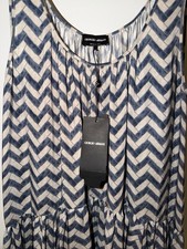Giorgio Armani Blue Matt Satin Chevron Maxi Dress  picture