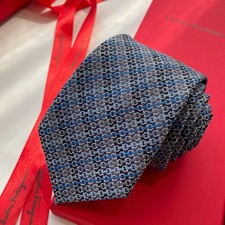 NWT Men's Ferragamo Silk Tie Designer Formal Business New  picture