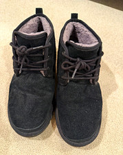 UGG Neumel Men's Black Suede Lined Wool Lace-Up Chukka Ankle Boots US 12 picture