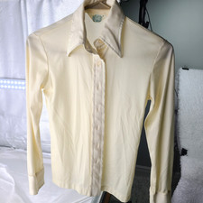 Vintage Lot 2 Sheer Blouses Womens Small Button Front Floral Sears JR Bazaar picture
