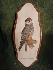 Vintage 1973 Hans Arndt Ceramic Bird Plaque Falcon Baumfalke West. HOBBY FALCON picture