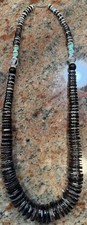 Native American Santo Domingo Midnight Pen Shell Necklace, Mixed Gemstones picture