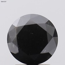 2.55CT Natural (non enhanced)Black Brilliant Cut Round Diamond: 8.20×5.50MM picture