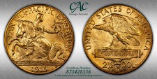 1915-S $2.50 CACG MS64 CAC Gold Panama-Pacific Expo Commemorative Quarter Eagle picture