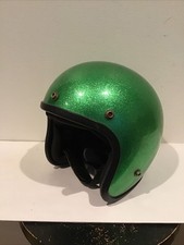 Vintage 1972 ProTec Model 100 Green Apple Metalflake motorcycle helmet sz Small picture