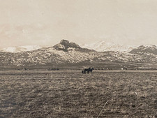 1910s RPPC POWELL, WYOMING - HEART MOUNTAIN old real photo postcard HOMESTEADING picture
