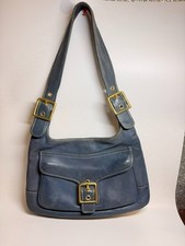 Vintage Coach Legacy Y2K Saddle Bag #9340 Rare Blue/Nickel picture