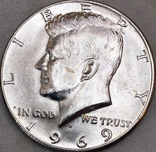 1969 D  Kennedy 40% Silver Half Dollar Uncirculated picture