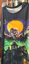 Men’s Halloween Vampire Graphic Long Sleeve Crew Neck T-Shirt Black 2XL picture