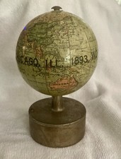 1893 WORLDS FAIR CHICAGO J.Schedler TERRESTRIAL GLOBE SOUVENIR PENCIL SHARPENER picture