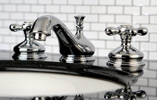 Kingston Brass KS1161 Heritage Lavatory Faucet with Metal Cross Handle Polished picture