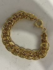 8 Inch gold Bracelet Marked 750 Italy Spring Ring/Sailor's Clasp picture
