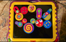 Vintage 1997 TOMY Gearation Motorized Magnetic Gear Board COMPLETE Box 11 Gears picture