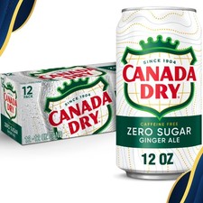 Canada Dry Zero Sugar Ginger Ale Soda, 12 fl oz cans, 12 pack -  picture