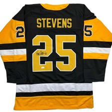 Autographed/Signed Kevin Stevens Pittsburgh Black Hockey Jersey JSA COA picture