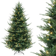 8 FT Artificial Christmas Tree, Faux Hinged Xmas Tree with 1480 Branch Tips picture