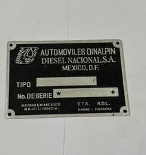 Type Plate Renault Alpine ID Plate A110 S97 Dinalpin 1300 Mexico.. picture