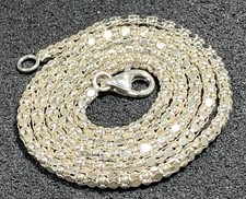 Milor Italy 950  Silver  Popcorn Chain Necklace, 19” Lobster Clasp, 7gr picture