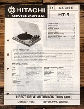 Hitachi HT-6 Record Player / Turntable Service Manual *Original* picture